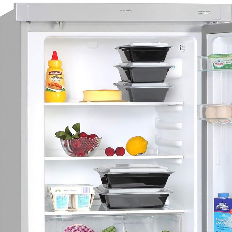 Enther 36oz Meal Prep Containers 20 Pack 3 Compartment with Removable Insert Tray 2 Tier Food Storage Bento Box with Lid, BPA Free Reusable Lunch Box Stackable/Microwave/Dishwasher/Freezer Safe Black - Image 4
